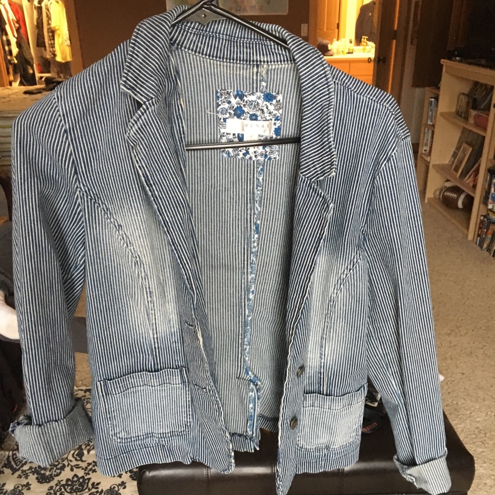 Anthropologie Striped kenar jean jacket